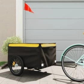 Black and yellow iron bicycle trailer 45 kg by , Bicycle trailers - Ref: Foro24-94092, Price: 81,70 €, Discount: %