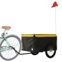 Schwarz-gelber Fahrradanhänger aus Eisen, 45 kg von , Fahrradanhänger - Ref: Foro24-94092, Preis: 82,84 €, Rabatt: %