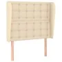 Cabecero con orejas de tela color crema 103x23x118/128 cm de , Cabeceros y pies de cama - Ref: Foro24-3118385, Precio: 84,75 ...
