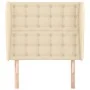 Cabecero con orejas de tela color crema 103x23x118/128 cm de , Cabeceros y pies de cama - Ref: Foro24-3118385, Precio: 84,75 ...