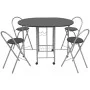 Faltbares 5-teiliges Esszimmer-Set aus schwarzem MDF von vidaXL, Möbelsets für Küchen und Esszimmer - Ref: Foro24-243902, Pre...