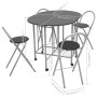 Faltbares 5-teiliges Esszimmer-Set aus schwarzem MDF von vidaXL, Möbelsets für Küchen und Esszimmer - Ref: Foro24-243902, Pre...