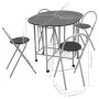 Faltbares 5-teiliges Esszimmer-Set aus schwarzem MDF von vidaXL, Möbelsets für Küchen und Esszimmer - Ref: Foro24-243902, Pre...