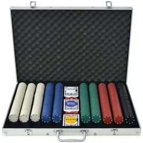 Poker game with 1000 chips and aluminum briefcase by vidaXL, Poker cases and chips - Ref: Foro24-80181, Price: 60,57 €, Disco...