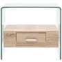 Center table with tempered glass drawer 50x50x45 cm by , Coffee table - Ref: Foro24-284724, Price: 184,07 €, Discount: %