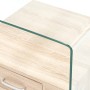 Couchtisch mit Schublade aus gehärtetem Glas 50x50x45 cm von , Couchtisch - Ref: Foro24-284724, Preis: 187,45 €, Rabatt: %