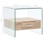 Center table with tempered glass drawer 50x50x45 cm by , Coffee table - Ref: Foro24-284724, Price: 184,07 €, Discount: %