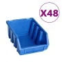 Kit de cajas de almacenaje 128 pzas paneles de pared rojo negro de , Armarios para herramientas - Ref: Foro24-150808, Precio:...