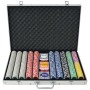 Juego de Póker con 1000 fichas láser maletín de aluminio by vidaXL, Poker cases and chips - Ref: Foro24-80185, Price: 105,05 ...