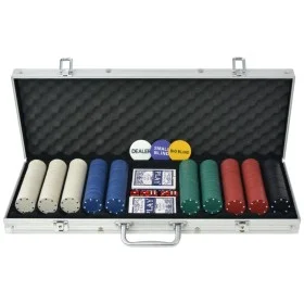 Poker game with 500 chips in aluminum case by vidaXL, Poker cases and chips - Ref: Foro24-80180, Price: 43,21 €, Discount: %