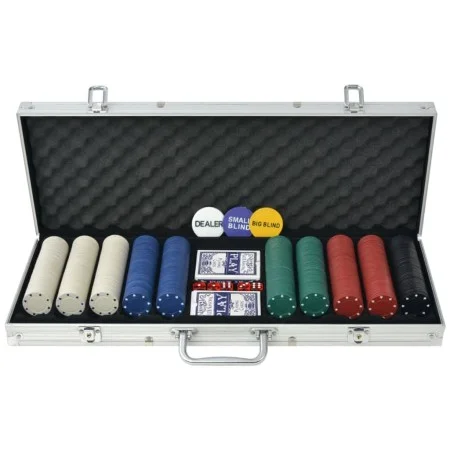 Poker game with 500 chips in aluminum case by vidaXL, Poker cases and chips - Ref: Foro24-80180, Price: 43,21 €, Discount: %