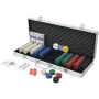 Poker game with 500 chips in aluminum case by vidaXL, Poker cases and chips - Ref: Foro24-80180, Price: 39,25 €, Discount: %