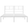 Bettgestell aus Metall mit weißem Kopfteil 150x200 cm von , Betten und Lattenroste - Ref: Foro24-372230, Preis: 100,59 €, Rab...