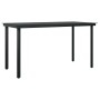 Juego de comedor para jardín 7 piezas negro