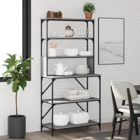 Kitchen shelving 6 levels gray Sonoma wood 90x40x180 cm by , Kitchen utensil containers - Ref: Foro24-834223, Price: 107,81 €...