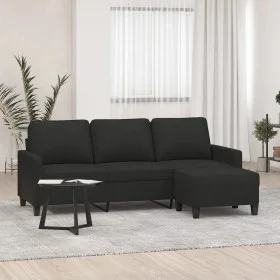 3-seater sofa with black fabric stool 180 cm by , Sofas - Ref: Foro24-3201041, Price: 350,20 €, Discount: %