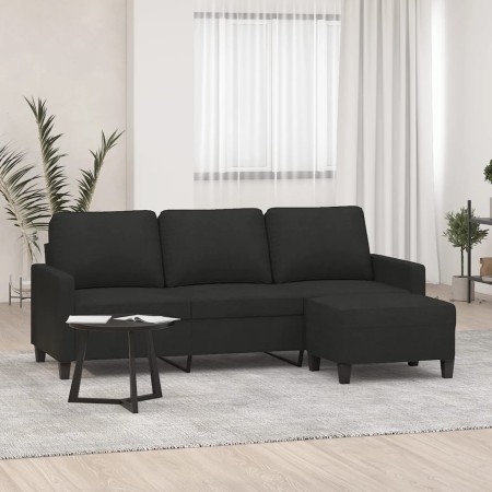 3-seater sofa with black fabric stool 180 cm by , Sofas - Ref: Foro24-3201041, Price: 370,87 €, Discount: %