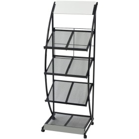 Zeitschriftenständer 47x40x134 cm schwarz und weiß A4 von vidaXL, Zeitschriftenständer - Ref: Foro24-30099, Preis: 114,13 €, ...