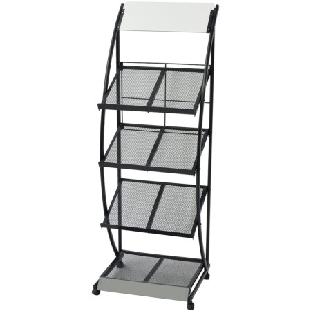 Zeitschriftenständer 47x40x134 cm schwarz und weiß A4 von vidaXL, Zeitschriftenständer - Ref: Foro24-30099, Preis: 114,13 €, ...