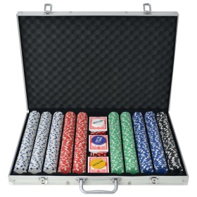Juego de Póker con 1000 fichas y maletín de aluminio