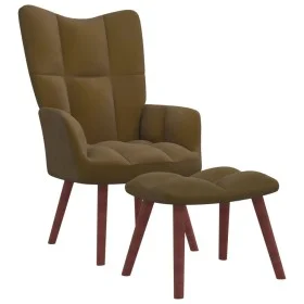 Entspannungssessel mit braunem Samthocker von , Sessel - Ref: Foro24-328070, Preis: 155,94 €, Rabatt: %