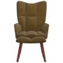 Sillón de relax con taburete terciopelo marrón