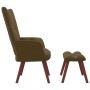 Relaxation armchair with brown velvet stool by , Armchairs - Ref: Foro24-328070, Price: 151,53 €, Discount: %