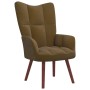Relaxation armchair with brown velvet stool by , Armchairs - Ref: Foro24-328070, Price: 151,53 €, Discount: %