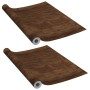 Láminas autoadhesivas puertas 2 uds PVC roble oscuro 210x90cm