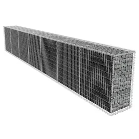 Gabionenwand mit verzinkter Stahlabdeckung 600x50x100 cm von , Zaunpaneele - Ref: Foro24-142530, Preis: 241,93 €, Rabatt: %