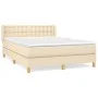 Boxspringbett mit cremefarbener Stoffmatratze 140x190 cm von , Betten und Lattenroste - Ref: Foro24-3130590, Preis: 426,34 €,...