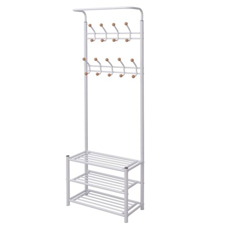 Clothes rack with shoe shelf 68x32x182.5 cm white by vidaXL, Hat and coat racks - Ref: Foro24-243727, Price: 74,72 €, Discoun...