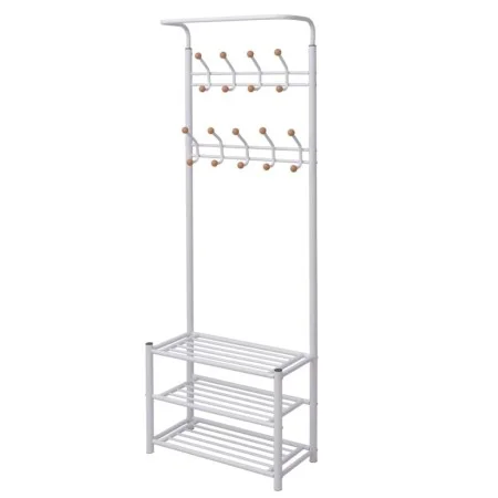 Clothes rack with shoe shelf 68x32x182.5 cm white by vidaXL, Hat and coat racks - Ref: Foro24-243727, Price: 67,95 €, Discoun...