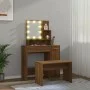 Brown Oak Plywood LED Vanity Set by , Bedroom Dressers - Ref: Foro24-3114122, Price: 116,97 €, Discount: %