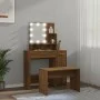 Brown Oak Plywood LED Vanity Set by , Bedroom Dressers - Ref: Foro24-3114122, Price: 116,97 €, Discount: %