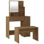 Brown Oak Plywood LED Vanity Set by , Bedroom Dressers - Ref: Foro24-3114122, Price: 116,97 €, Discount: %