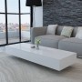 Glänzend weißer rechteckiger Couchtisch aus Fiberglas von vidaXL, Couchtisch - Ref: Foro24-244021, Preis: 141,44 €, Rabatt: %
