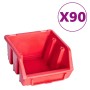 Aufbewahrungsbox-Set, 96-teilig, rot-schwarze Wandpaneele von , Werkzeugschränke - Ref: Foro24-150806, Preis: 86,35 €, Rabatt: %