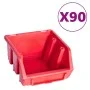 Aufbewahrungsbox-Set, 96-teilig, rot-schwarze Wandpaneele von , Werkzeugschränke - Ref: Foro24-150806, Preis: 88,26 €, Rabatt: %
