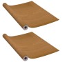 Láminas autoadhesivas puertas 2 uds PVC roble claro 210x90cm