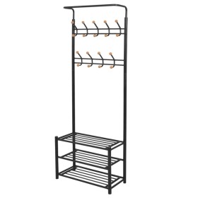 Clothes rack with shoe shelf 68x32x182.5 cm black by vidaXL, Hat and coat racks - Ref: Foro24-243726, Price: 74,72 €, Discoun...