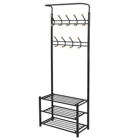 Clothes rack with shoe shelf 68x32x182.5 cm black by vidaXL, Hat and coat racks - Ref: Foro24-243726, Price: 73,62 €, Discoun...
