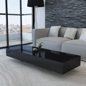 Black MDF coffee table with gloss by vidaXL, Coffee table - Ref: Foro24-244023, Price: 153,66 €, Discount: %