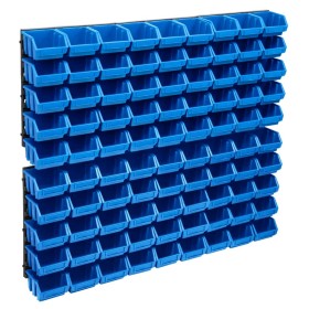 Kit de cajas de almacenaje 96 pzas paneles de pared azul negro
