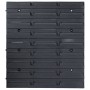 Kit de cajas de almacenaje 96 pzas paneles de pared azul negro