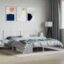 Estructura de cama de metal con cabecero blanco 193x203 cm de , Camas y somieres - Ref: Foro24-355518, Precio: 107,51 €, Desc...