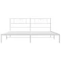Metal bed frame with white headboard 193x203 cm by , Beds and slatted bases - Ref: Foro24-355518, Price: 106,06 €, Discount: %