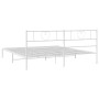 Metallbettgestell mit weißem Kopfteil 193x203 cm von , Betten und Lattenroste - Ref: Foro24-355518, Preis: 107,61 €, Rabatt: %