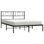 Estructura de cama con cabecero metal negro 140x190 cm de , Camas y somieres - Ref: Foro24-355463, Precio: 106,48 €, Descuent...