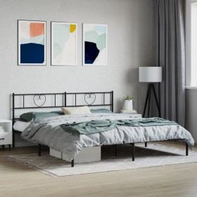 Bettgestell mit schwarzem Metallkopfteil 183x213 cm von , Betten und Lattenroste - Ref: Foro24-355468, Preis: 107,48 €, Rabat...